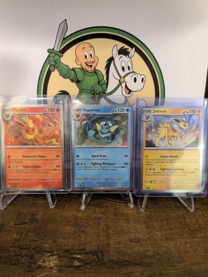 Pokemon TCG Prismatic Evolutions Flareon Vaporeon Jolteon 167 168 135  Shipping!