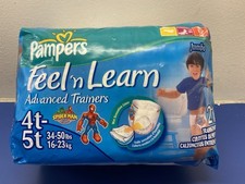 Pampers Feel 'n Learn Advanced Trainers, Spider-Man Themed 4/5T  15 Count 2005 