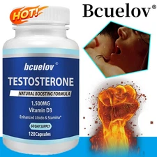 Testosterone Booster Capsules - 1500mg -Enhanced Libido & Stamina-With Vitamin D