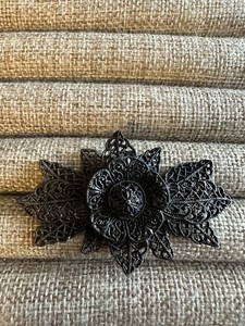 Vintage Victorian Filagree Mourning Brooch 