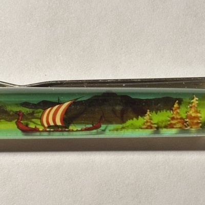 Hilsen Fra Norge Floaty Pen Greetings From Norway Viking Sailing Ship Moves Vtg