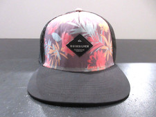 Quiksilver Hat Cap Snap Back Black Red Surfing Surfer Surf Baseball Trucker Mens