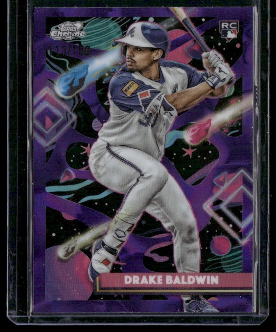 2025 Topps Chrome Cosmic Drake Baldwin #96 Purple Nebula Refractor /150