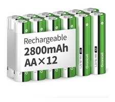 Rechargeable AA Batteries, 2800 Mah High Capacity Double a Battery, 1.2V Nimh Lo