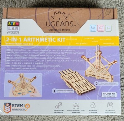 UGEARS STEM LAB Arithmetic Wooden Mechanical Model Kit - New 