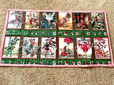 Handmade Lap Blanket Quilt Size 43" x 24" Theme 12 Fairies w/ Christmas Tree