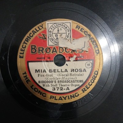 Biggoods Broadcasters - Mia Bella Rosa -  Rare 8'' Shellac - Graded Very Good