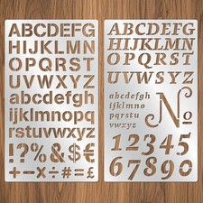2PCS Stainless Steel Stencils Set for Engraving,Wood Burning - Reusable Alpha...