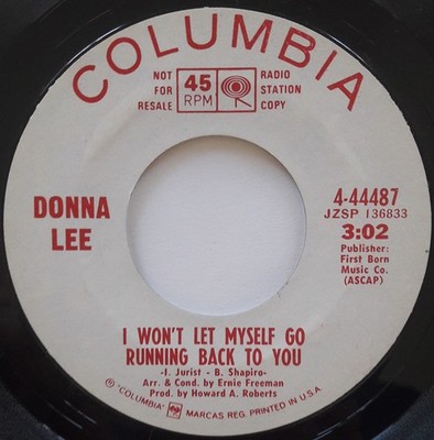 Donna Lee - I Won't Let Myself Go Running Back To You / You'r - Promo - G8100z