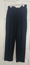 St John Collection by Marie Gray Size 8 Knit Pants Navy Santana Knit Pleated