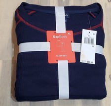 Gap GapBody Women's Ribbed Printed Jogger Pajama Set - Navy Uniform XLarge