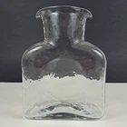 Blenko Art Glass Double Spout Water Bottle Pitcher Vase 384 Clear Crystal 8"