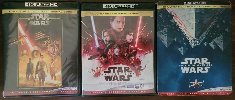 Star Wars VII VIII IX 4K UHD Blu-Ray Sequel Trilogy Slipcover 7 8 9