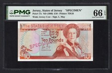 Jersey 10 Pounds ND(1989) P17s  Specimen  Uncirculated Grade 66