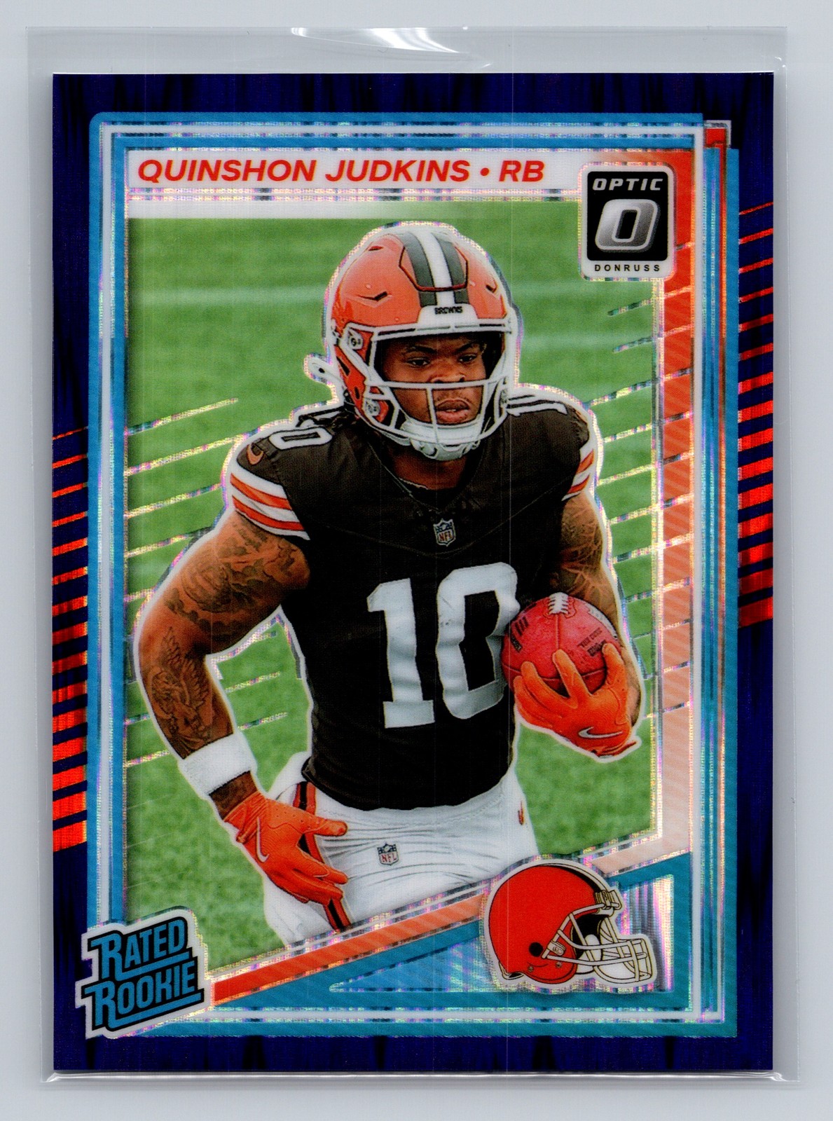 2025 Donruss Optic #252 Quinshon Judkins Blue Hyper