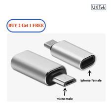 Male Micro to Female 8 Pin iPhone OTG Flash Driver Adapter Converter (Silver)-UK