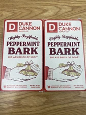 Duke Cannon Big Ass Brick Of Soap Peppermint Bark 10oz lot of 2.