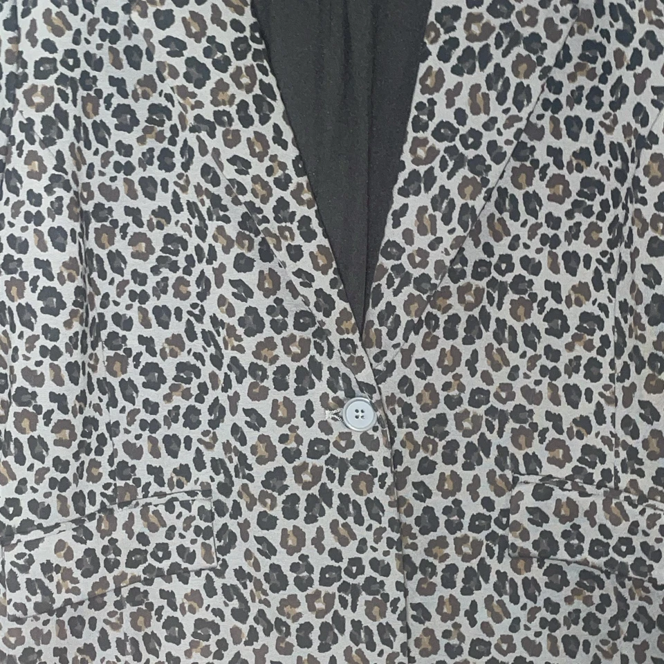 Блейзер женский леопардовый принт Diane Gilman размер 1X Mob жена офис нейтральный карьерный - Изображение 3 из 4