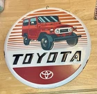Vintage Toyota Land Cruiser Sign Motors Gas Pump Porcelain Style Metal Sign NEW