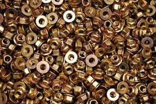 (200) Toplock Flange Nuts 5/16-18 Grade G Yellow Zinc All Metal Locking Nut 8/G