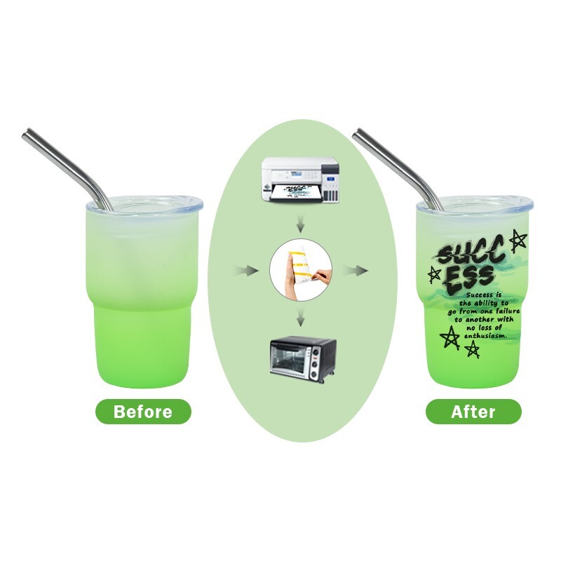 USA Warehouse 60pcs 3oz subliamtion gradient mixed color shot glass with straw