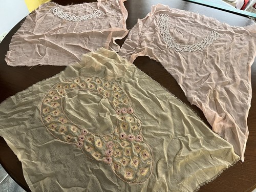 WOW! NY Designer STASH Vintage Embellished Fabrics PINKS Beaded Embroidered Silk - Picture 16 of 24