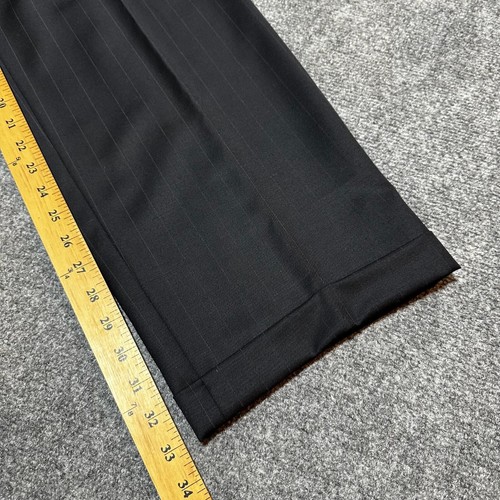 Burberry London Suit Mens 42 Long Grey Pinstriped Wool Pleated Pants Made In USA - Picture 20 of 23