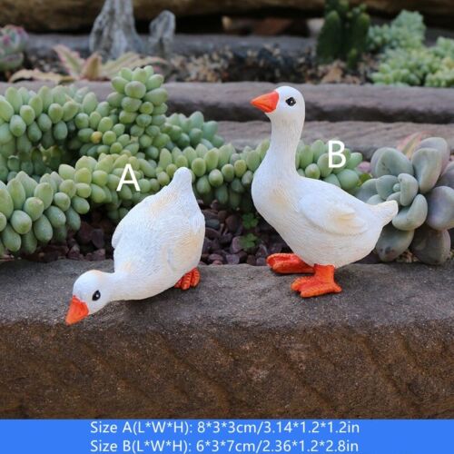 1PC Resin Cute Goose Duck Sculpture Statue Garden Decor Figurine Ornaments - Picture 8 of 21