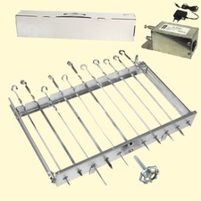 Edelstahl Spießdreher 11 Stück Schaschlik spieße Spiessaufsatz Mangal 230V /1,5V