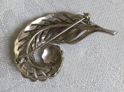 Hoja de pluma plateada alfiler Jomaz Mazer hacer oferta envío gratuito - Imagen 8 de 12