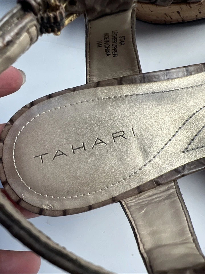 Tahari  Womens Star Cork Wedge Platform Sandal 7.5 M Shoes Open Toe - Image 3 of 4