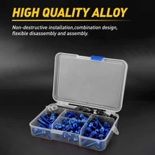 177pcs Motorcycle Complete Fairing Bolt Screws Kit Blue For Kawasaki Yamaha