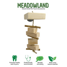 Meadowland Wooden Ledge Dangler Chew Toy - Chinchilla Rat Gerbil Degu Hamster