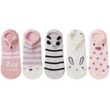 Women 5pcs CUTE Ankle Socks Comfy Animal Characters Casual Wear And Sleepwear
