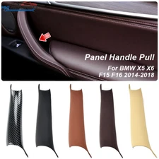 For BMW X5 F15 2014-2018 Car Interior Carbon black Door Pull Handle Trim Cover