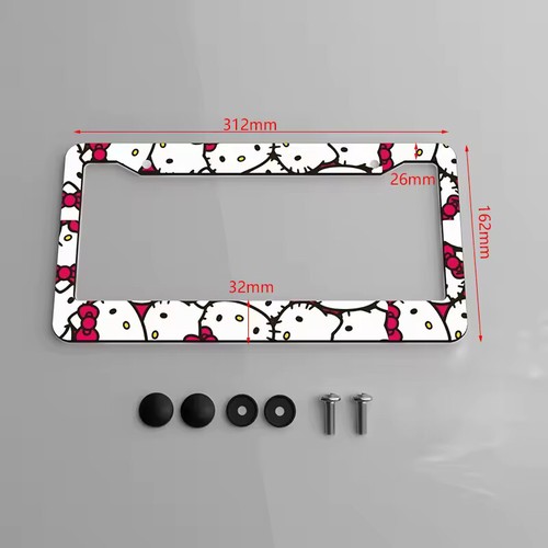 Hello Kitty Car License Plate Frame Cars Tags Cover Car Accessories - Foto 9 di 12