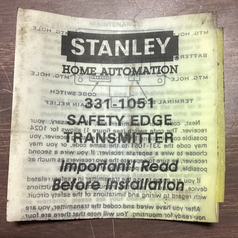 Stanley 1051 Gate Safety Edge Transmitter 331-1051 - Image 2 of 3
