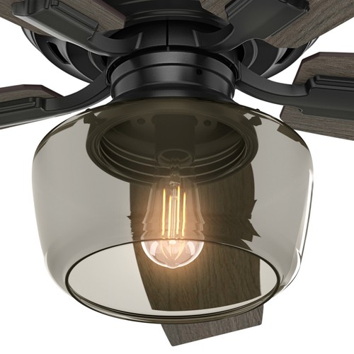 Hunter Fan 52 inch Matte Black Low Profile Ceiling Fan with Light Kit and Remote - Picture 5 of 8