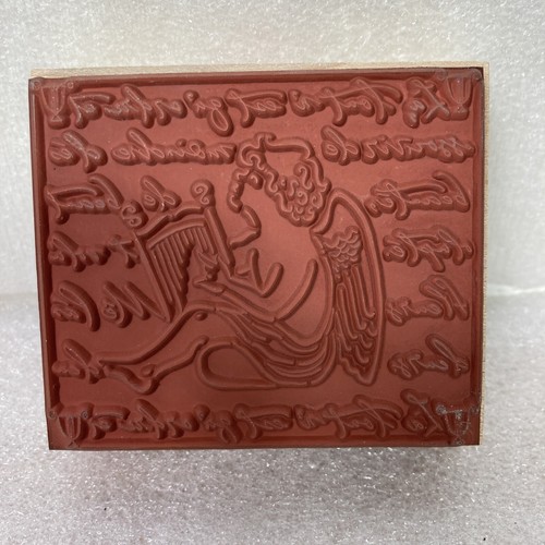 Hero Arts Artprints Rubber Stamp K1949 French Muse Winged Angel Playing Harp WM - Picture 2 of 8