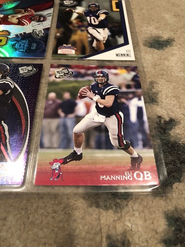 21 Card Lot Eli And Peyton Manning RC Giants Colts Game Used Jersey Football - Picture 3 of 10