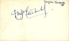 Douglas Fairbanks Jr. Signed Auto 3x5 Card Little Caesar