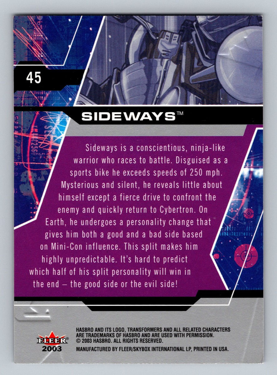2003 Fleer Transformers Armada #45 Sideways Decepticon Trading