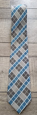 VERSA Diagonal Check Stripe Blue Grey men's tie 100 Silk Hand Made in China