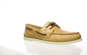 cream boat shoes