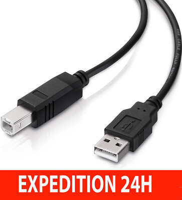 CABLING® CORDON USB 2.0 NOIR TYPE AB (MÂLE/MÂLE) - 5 M - Pour imprimante, scanner, disque dur