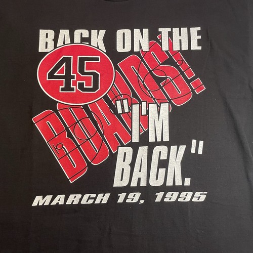 Vintage 1995 Michael Jordan Chicago Bulls XL T-Shirt | NBA Return | “I’M BACK" - Picture 5 of 14