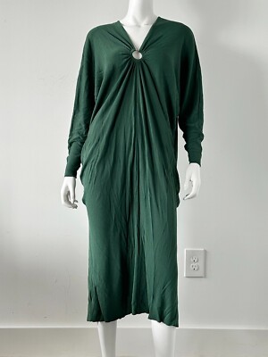 green emerald velvet dress Keya Emerald Green Satin Ring Buckle Modest Dress – House Of Haniya main image 0