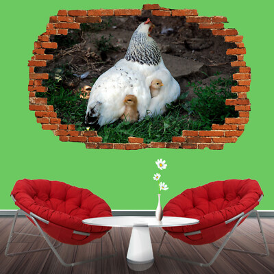 Bauernhof Tiere Huhn Küken Wandaufkleber Aufkleber Kunst Wandbild Druck Poster Deko RX0