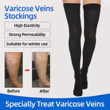 Compression Stockings 15-20 mmHg Swelling Thigh High Closed Toe Support Socks US