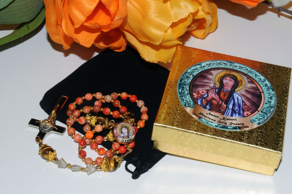 Saint Kateri Tekakwitha Majestic Limited Edition Precious Rosary with 18K Gold eBay